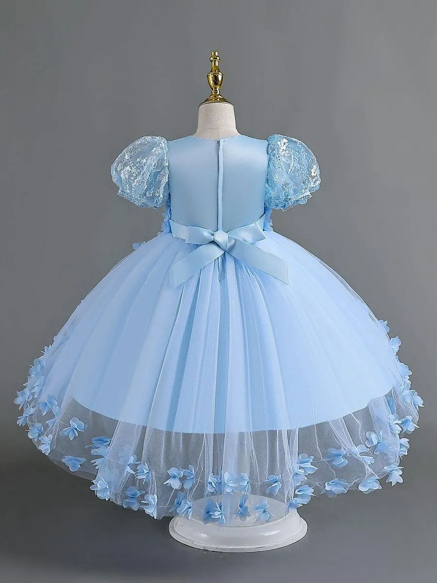 Lace Floral High-low Mesh Princess Dress MKD1012