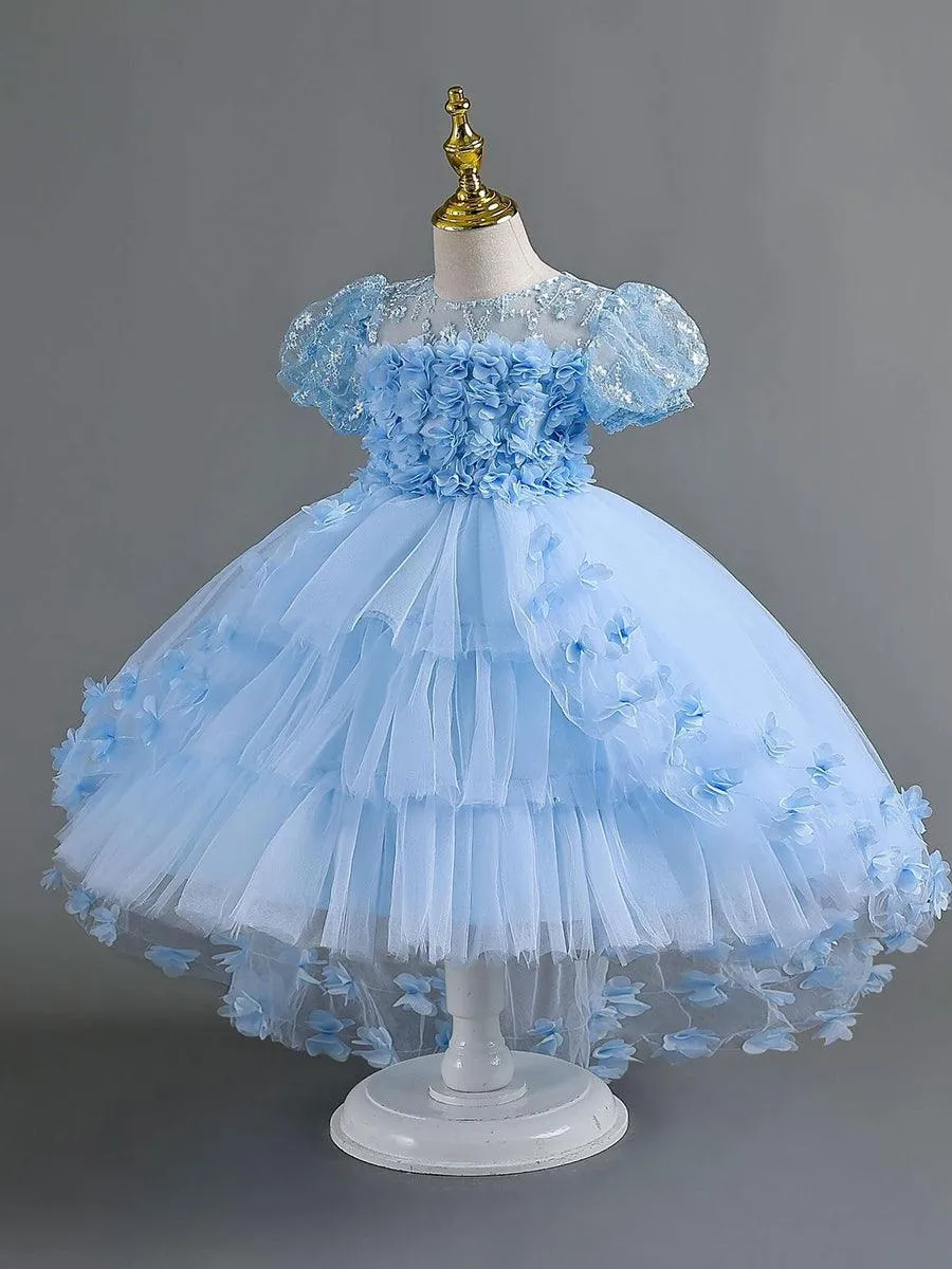 Lace Floral High-low Mesh Princess Dress MKD1012