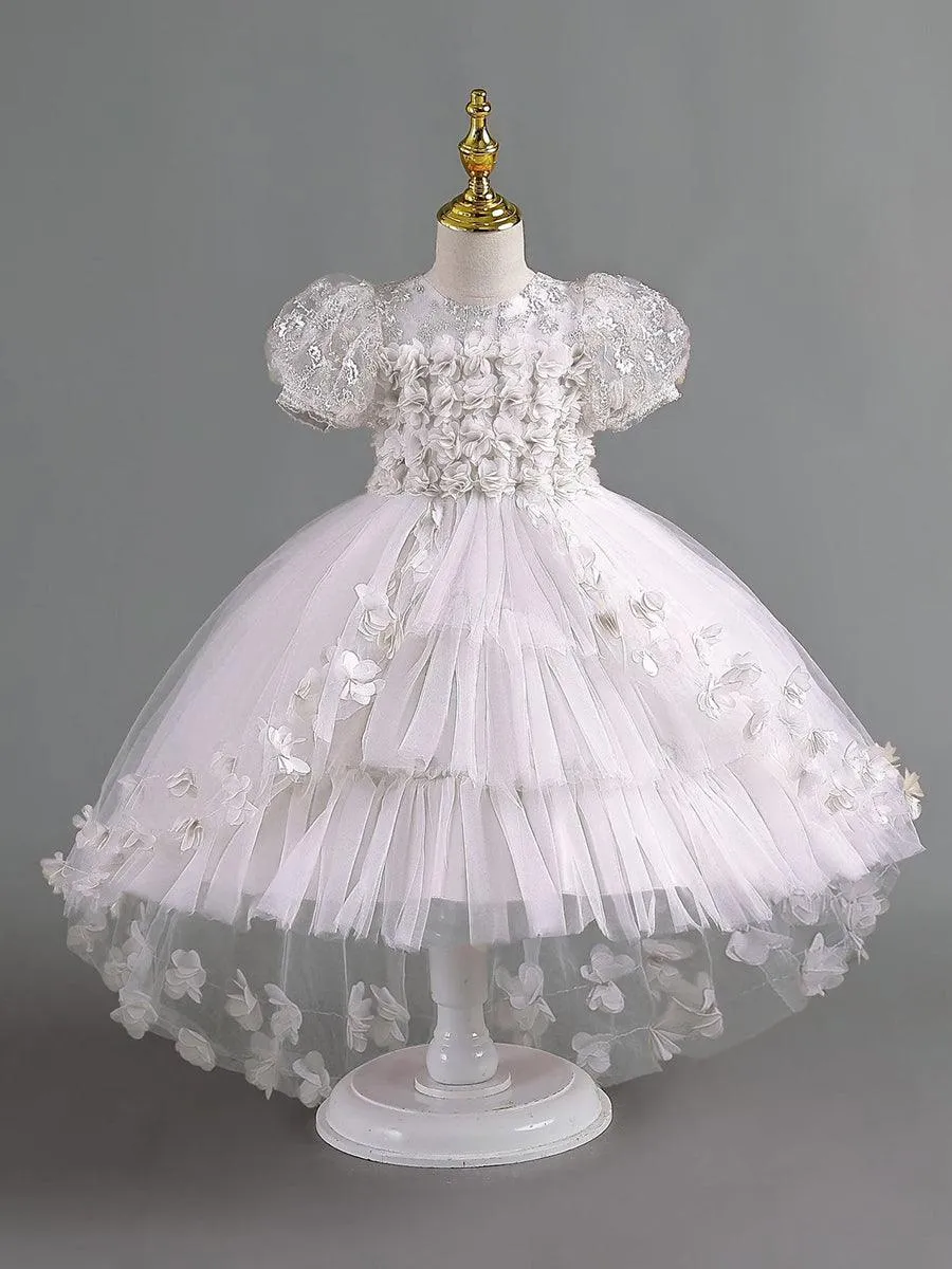 Lace Floral High-low Mesh Princess Dress MKD1012