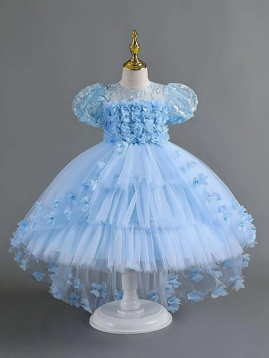 Lace Floral High-low Mesh Princess Dress MKD1012