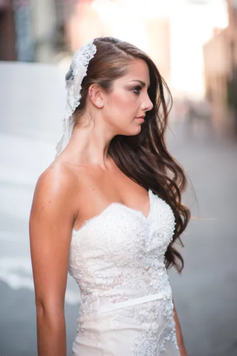 Lace Over Tulle Tiered Mermaid Gown (#Chloe)