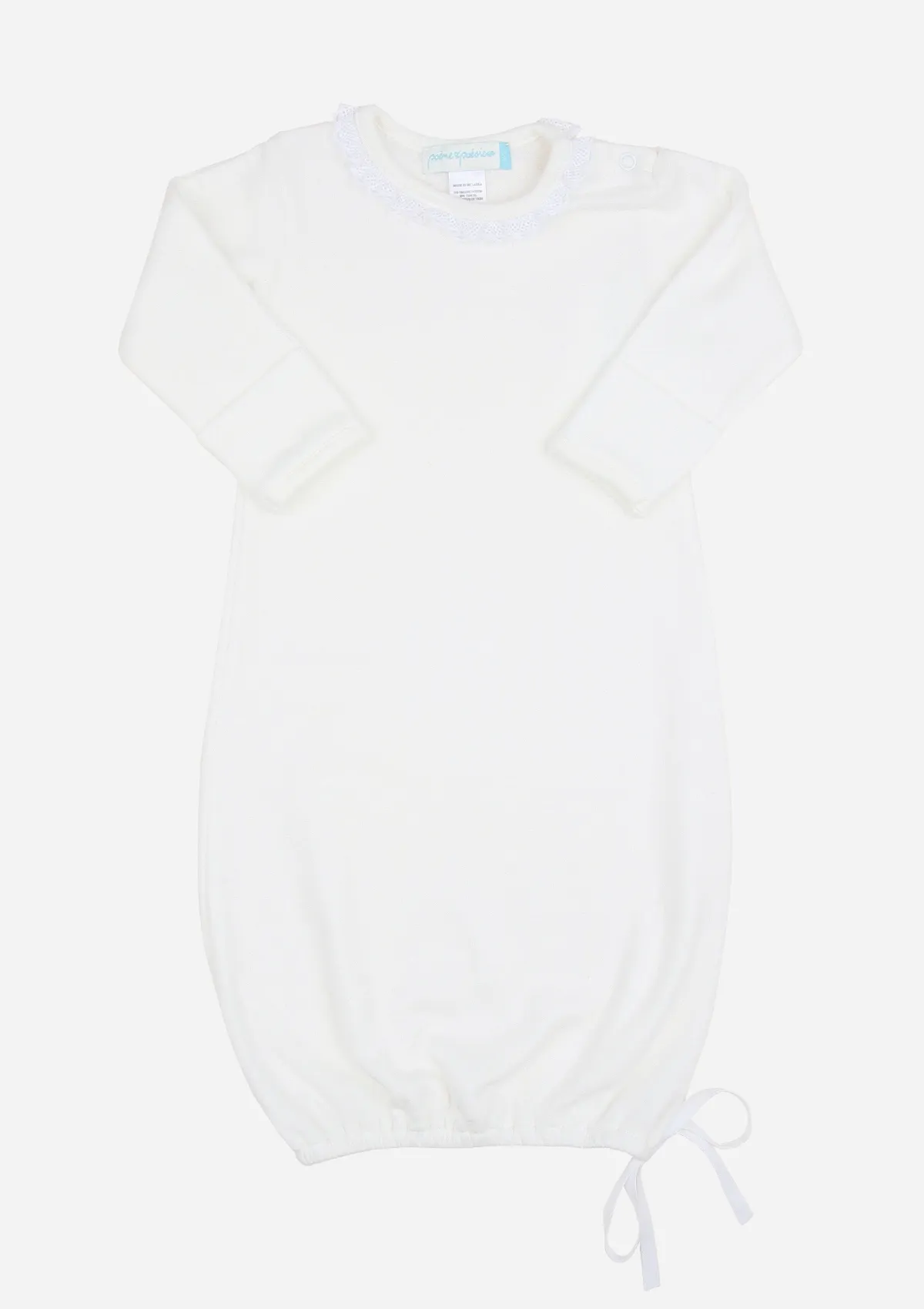 Lacey Daisy Baby Gown, Ivory