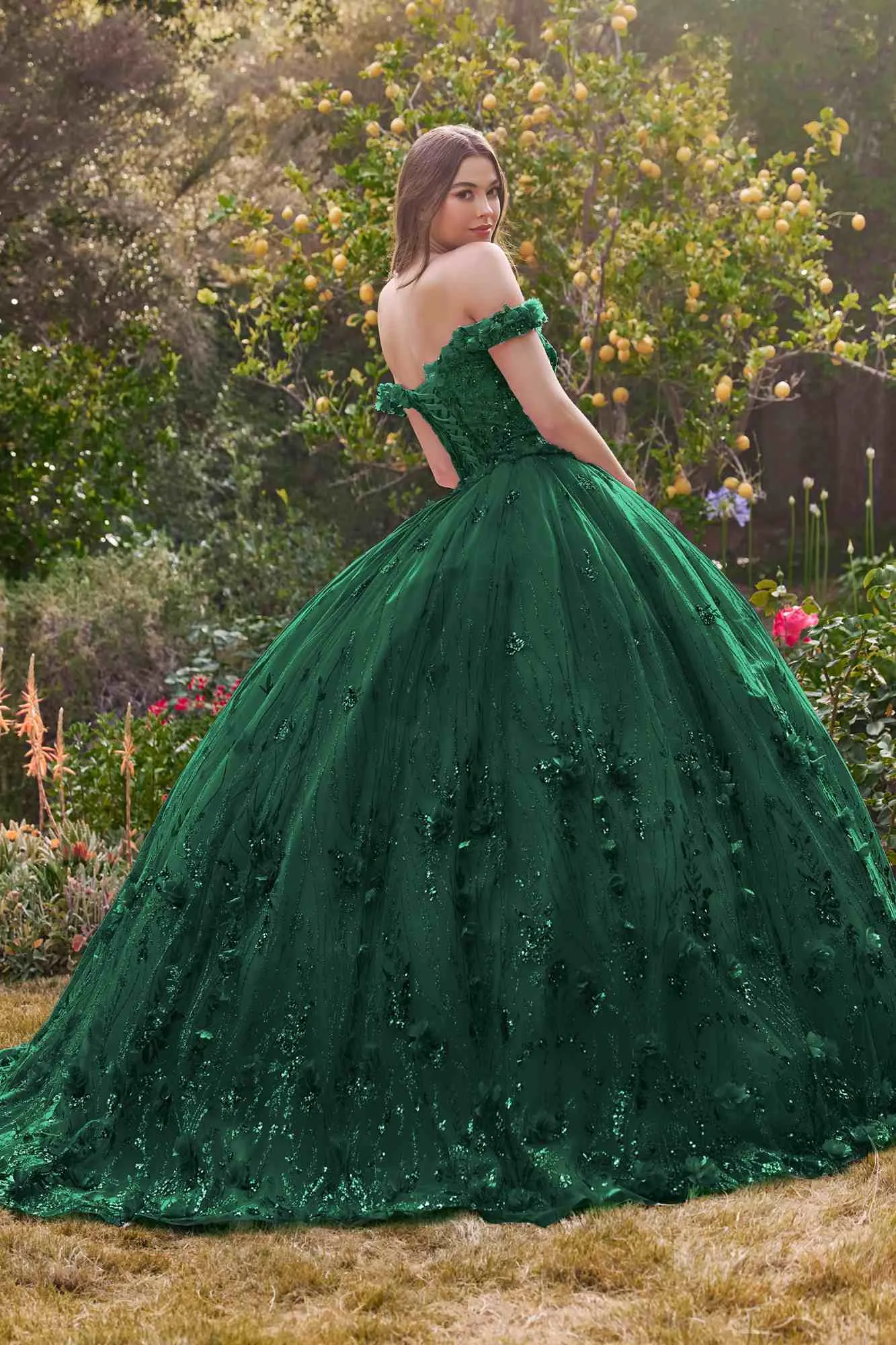 Ladivine 15704 Off the Shoulder Quinceanera Floral Ball Gown