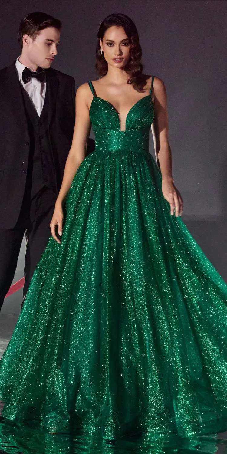 Ladivine CD996 Floor Length A-line Glitter Ball Gown