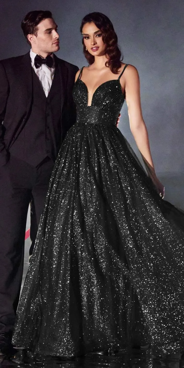 Ladivine CD996 Floor Length A-line Glitter Ball Gown