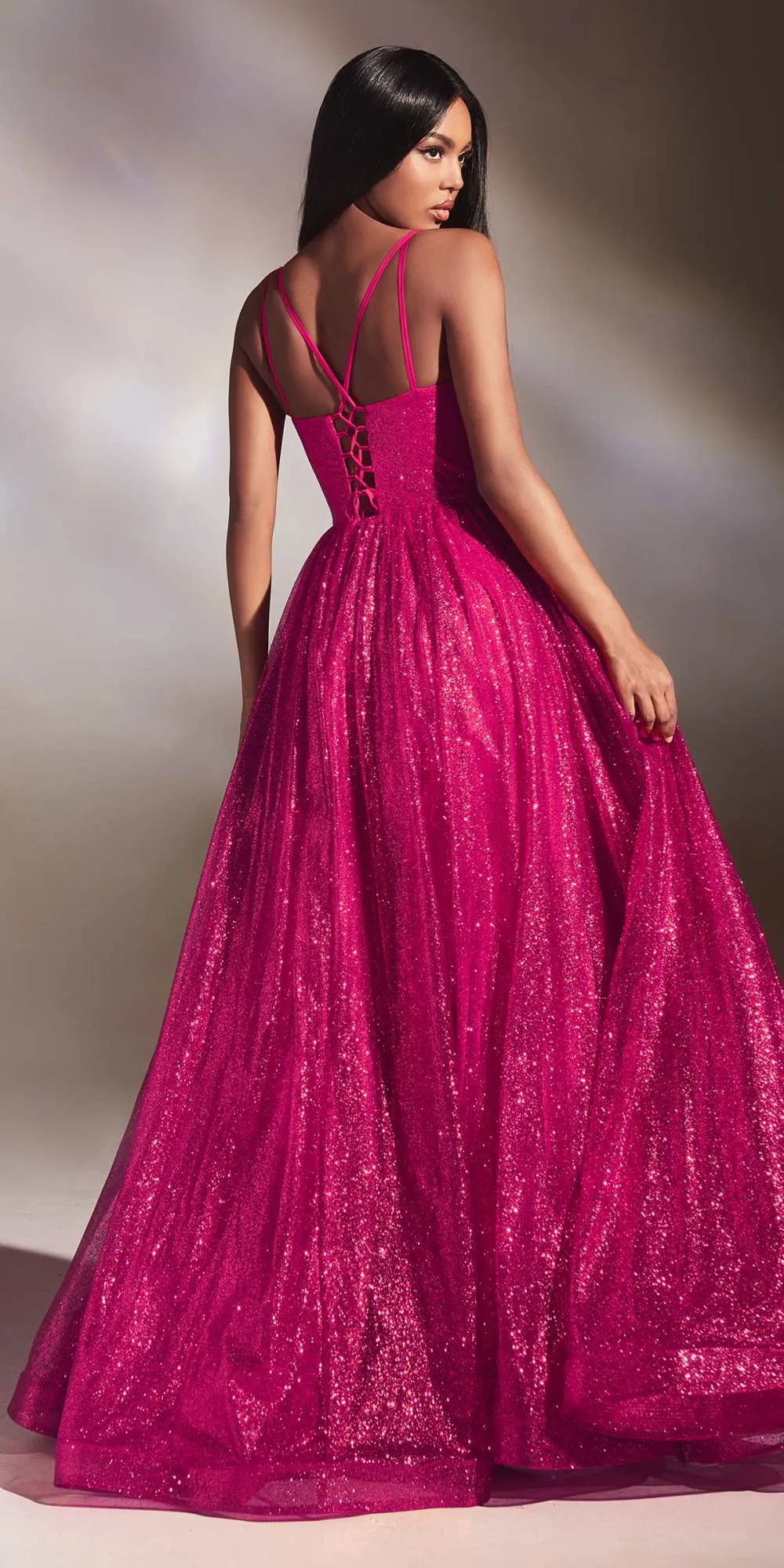 Ladivine CD996 Floor Length A-line Glitter Ball Gown