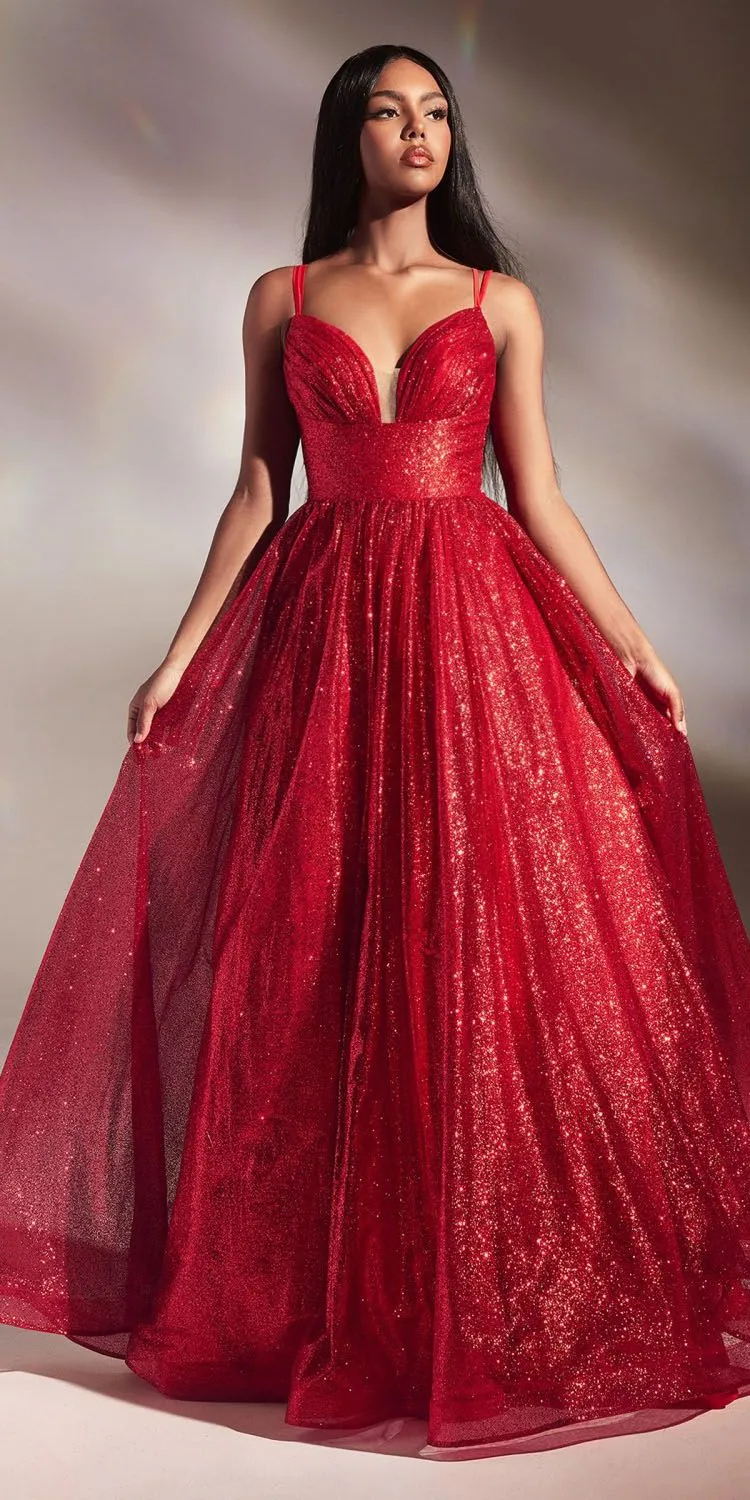 Ladivine CD996 Floor Length A-line Glitter Ball Gown