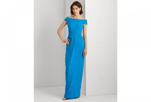 Lauren Ralph Lauren Womens Crepe Off-the-Shoulder Gown 253863508009