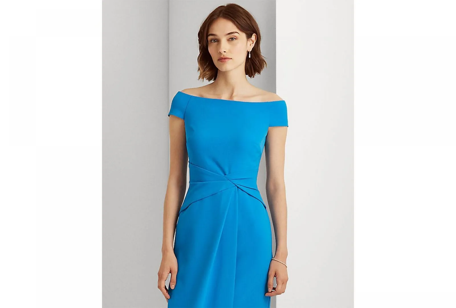 Lauren Ralph Lauren Womens Crepe Off-the-Shoulder Gown 253863508009