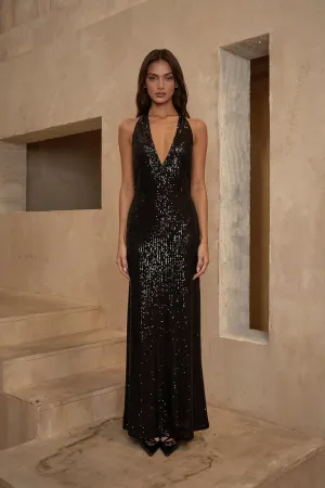 LIANA DRESS - MIDNIGHT SEQUIN
