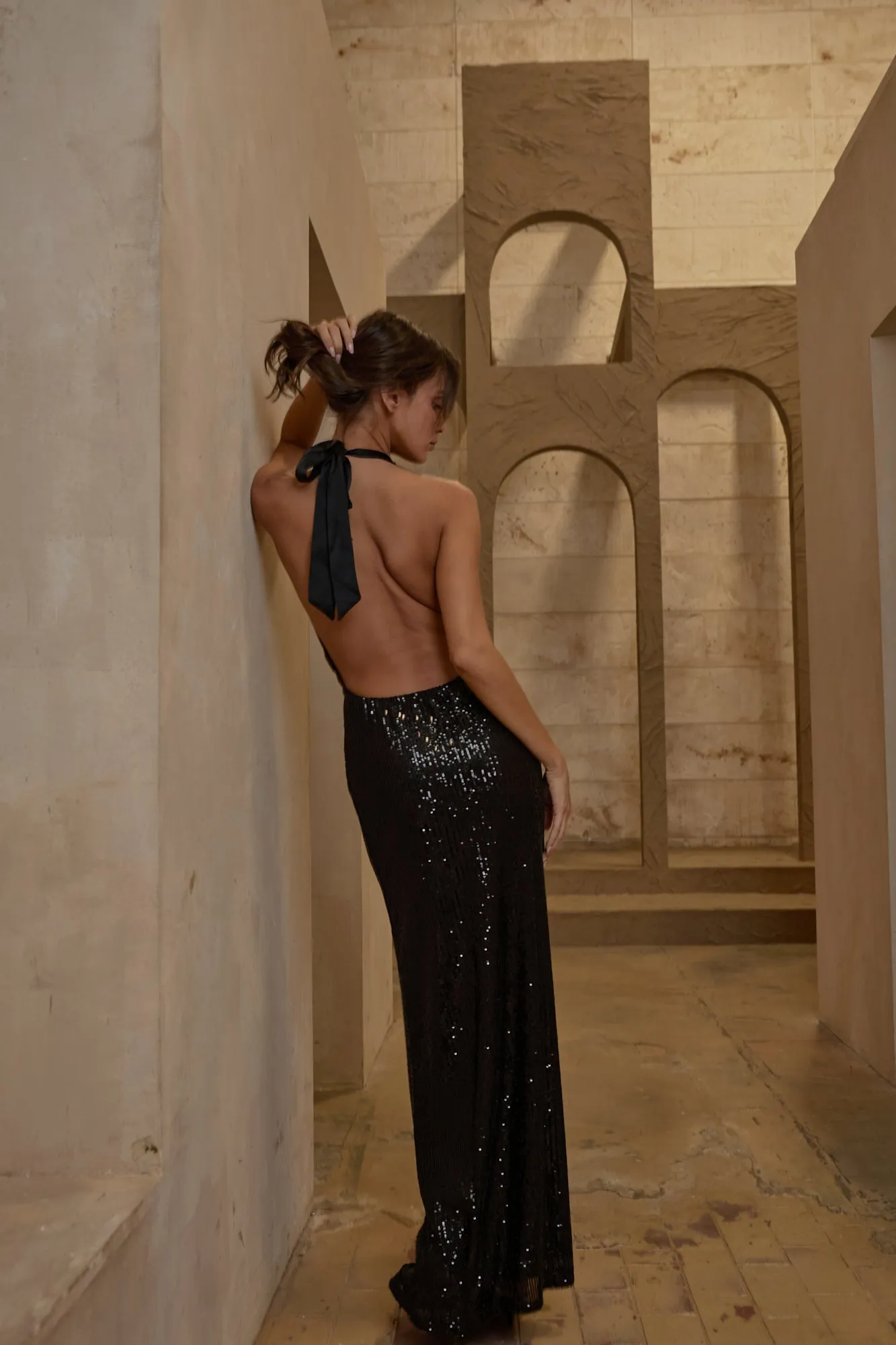 LIANA DRESS - MIDNIGHT SEQUIN