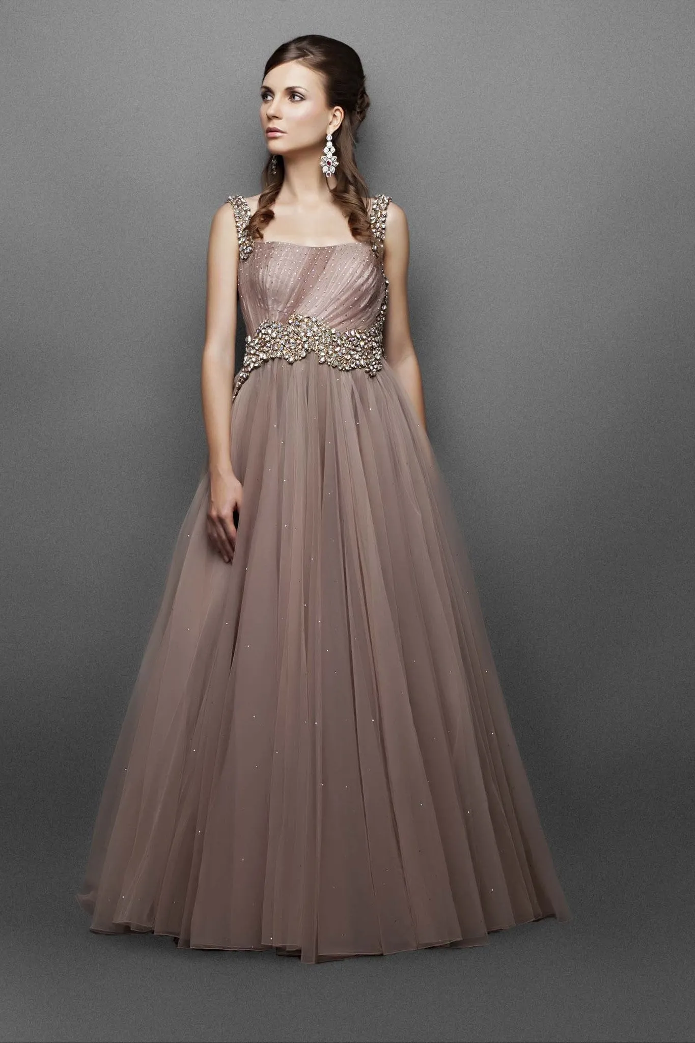 Light brown Indo Western Gown