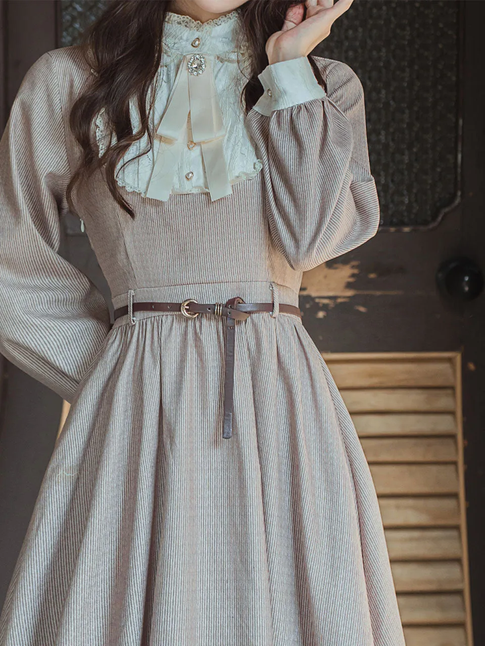 Lilac Lace Ruffles Edwardian Revival Dress