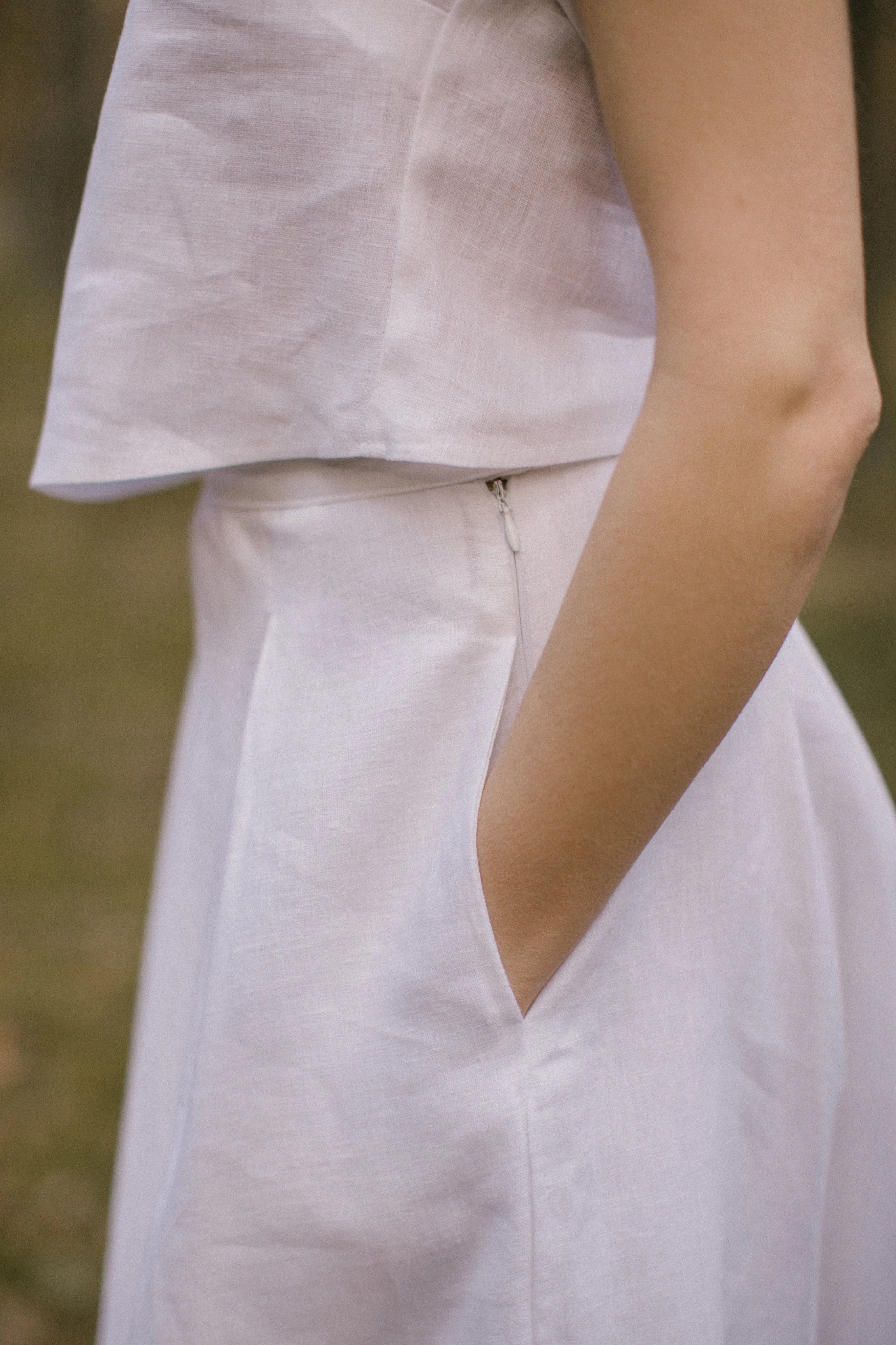 Linen High-Low Wedding Dress