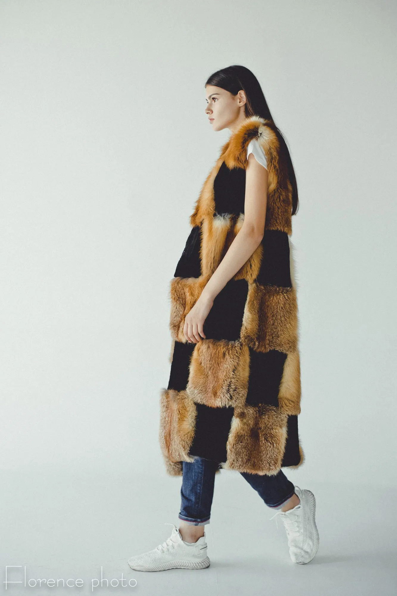 Long Fox Fur Vest