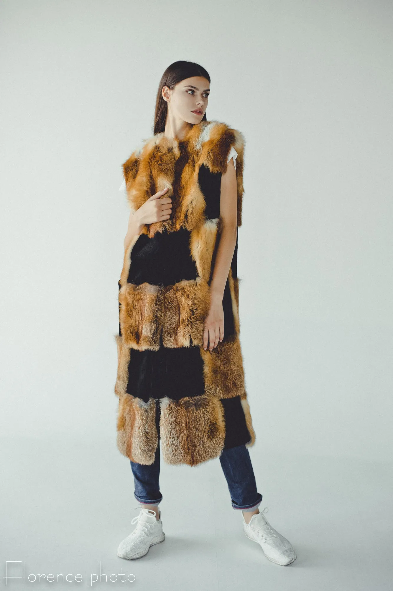 Long Fox Fur Vest