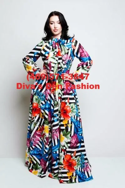 Long Puff Sleeve Dress