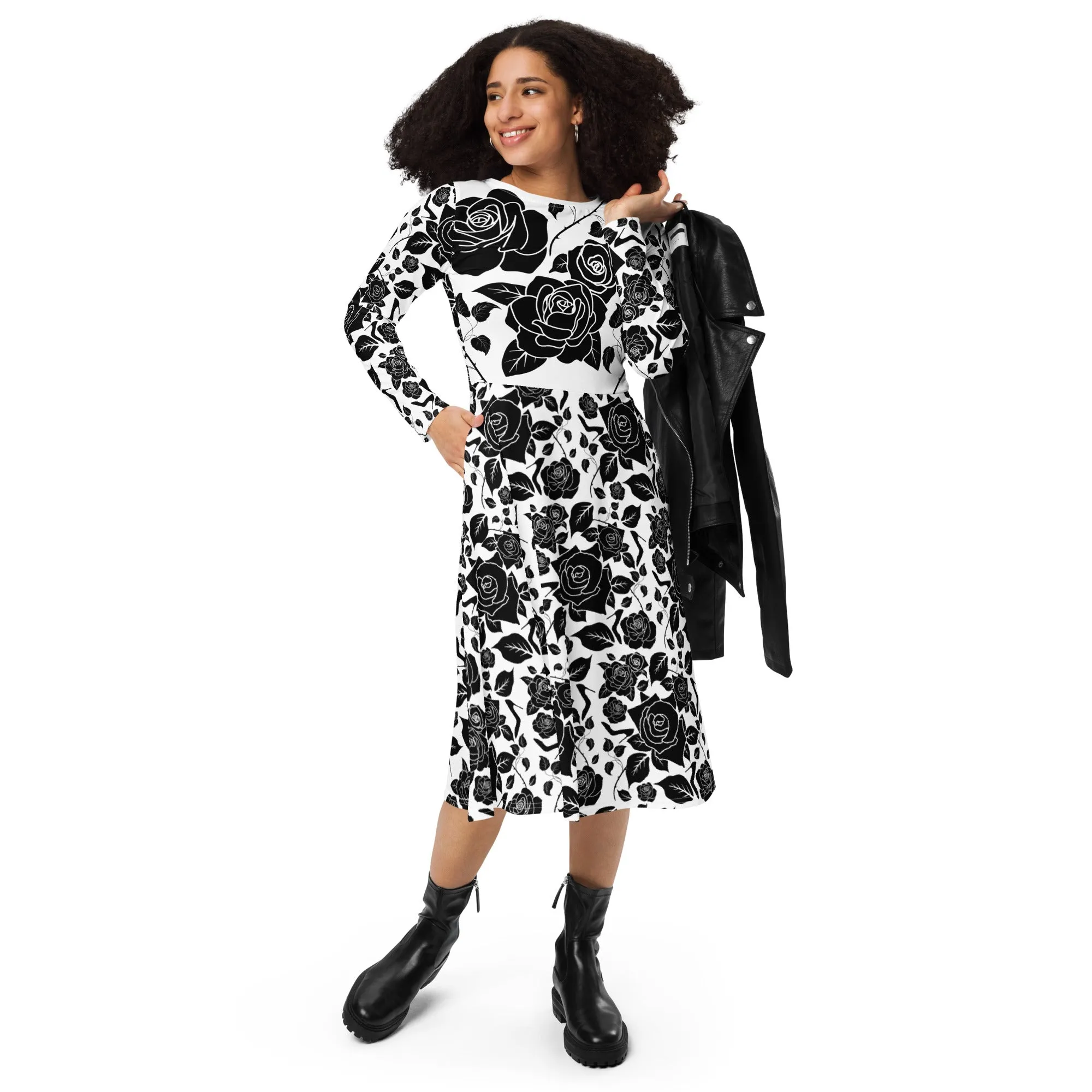 Long sleeve midi dress 'Madame'