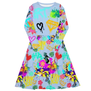 Long sleeve midi dress 'Wynwood Art'