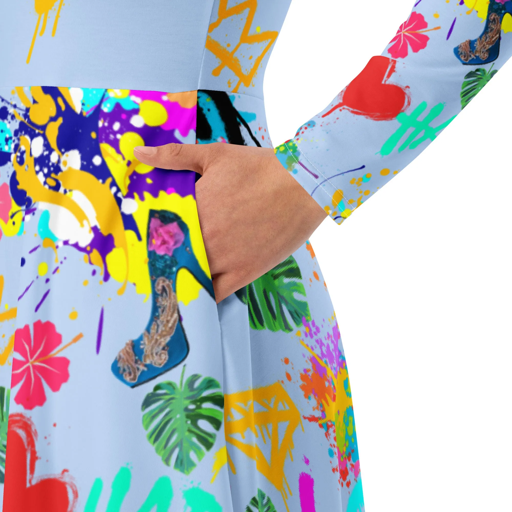 Long sleeve midi dress 'Wynwood Art'