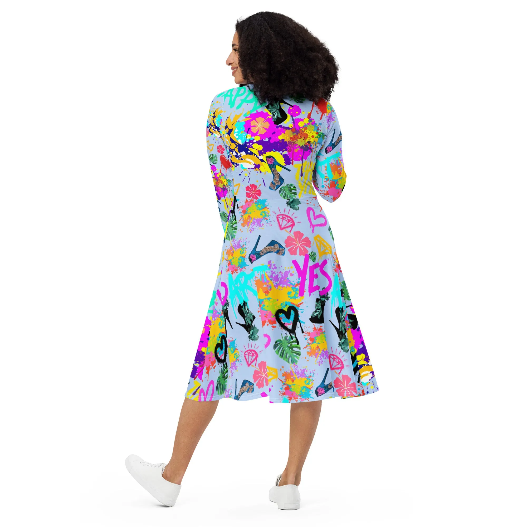 Long sleeve midi dress 'Wynwood Art'