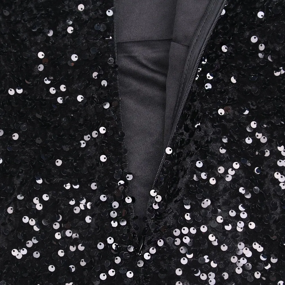 Long Sleeve Sequin Maxi Dress