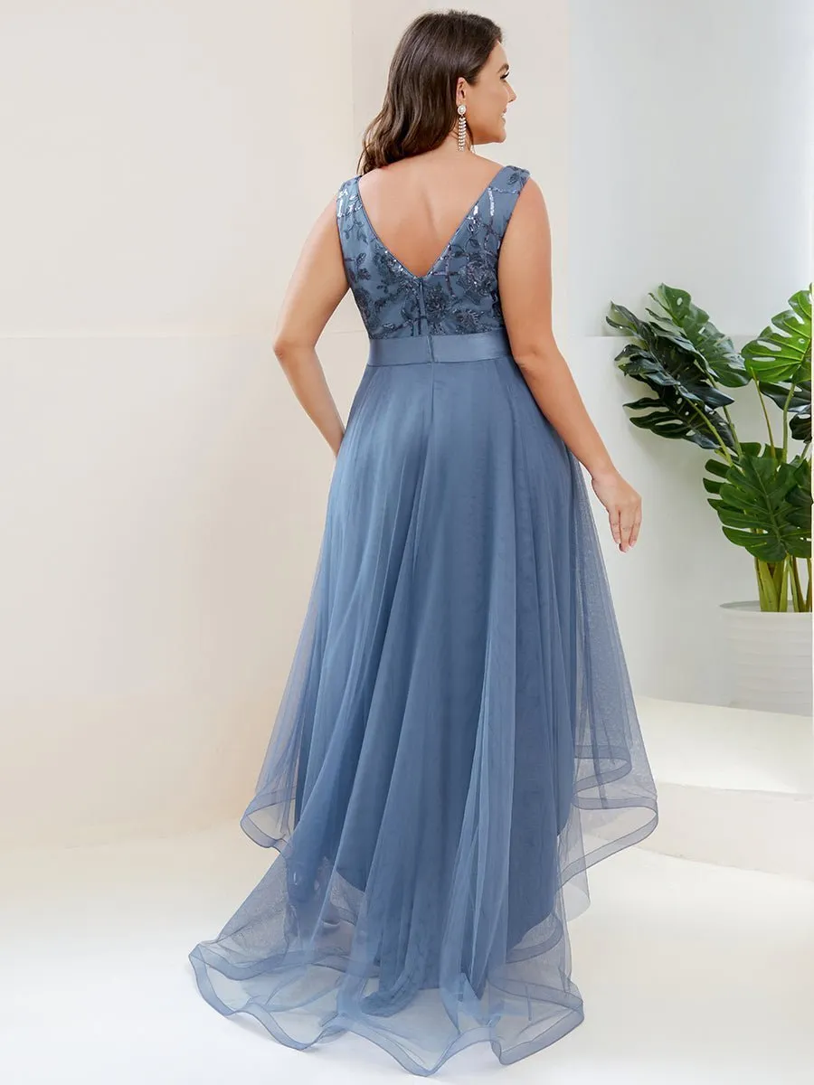 Loretta dusky blue High Low ball dress Express NZ wide