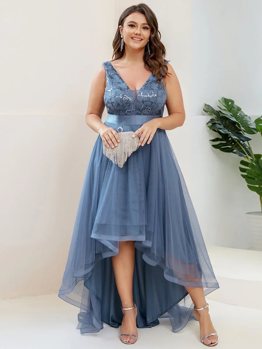 Loretta dusky blue High Low ball dress Express NZ wide