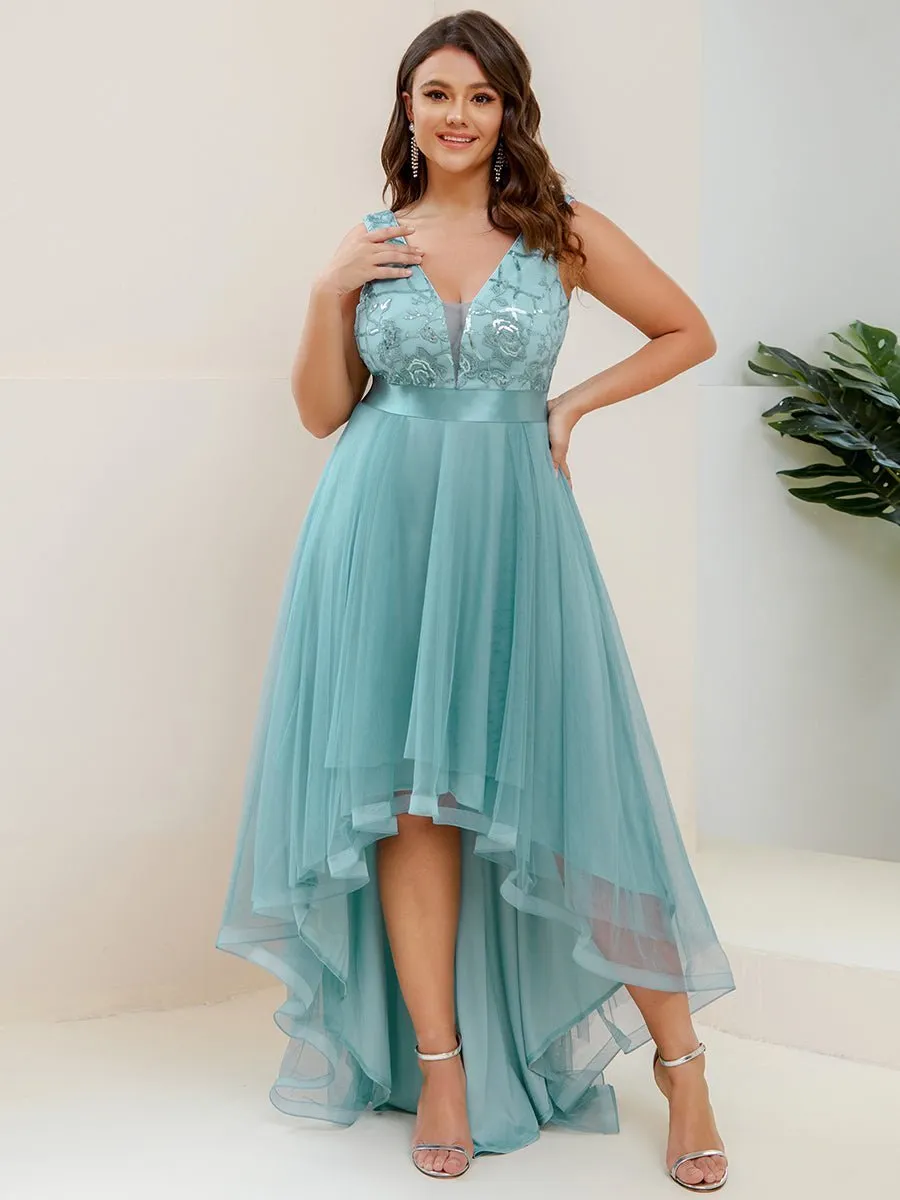 Loretta dusky blue High Low ball dress Express NZ wide