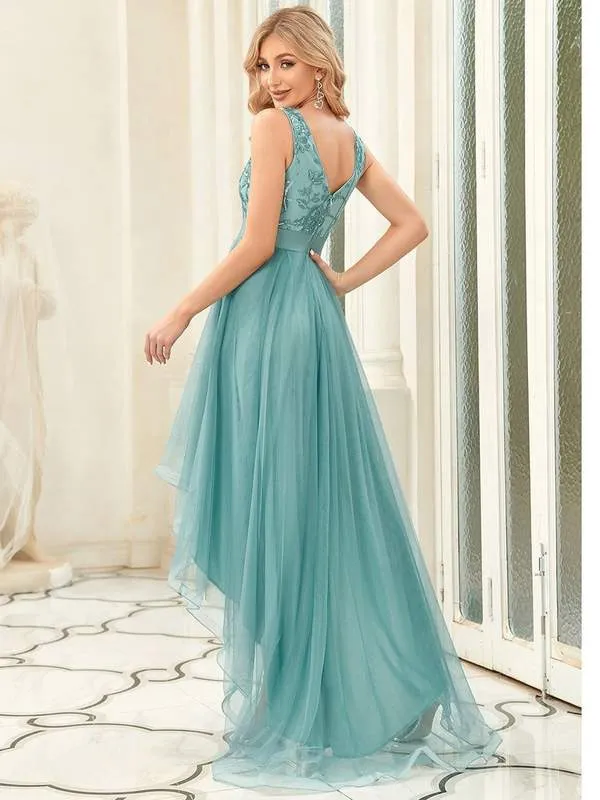 Loretta dusky blue High Low ball dress Express NZ wide