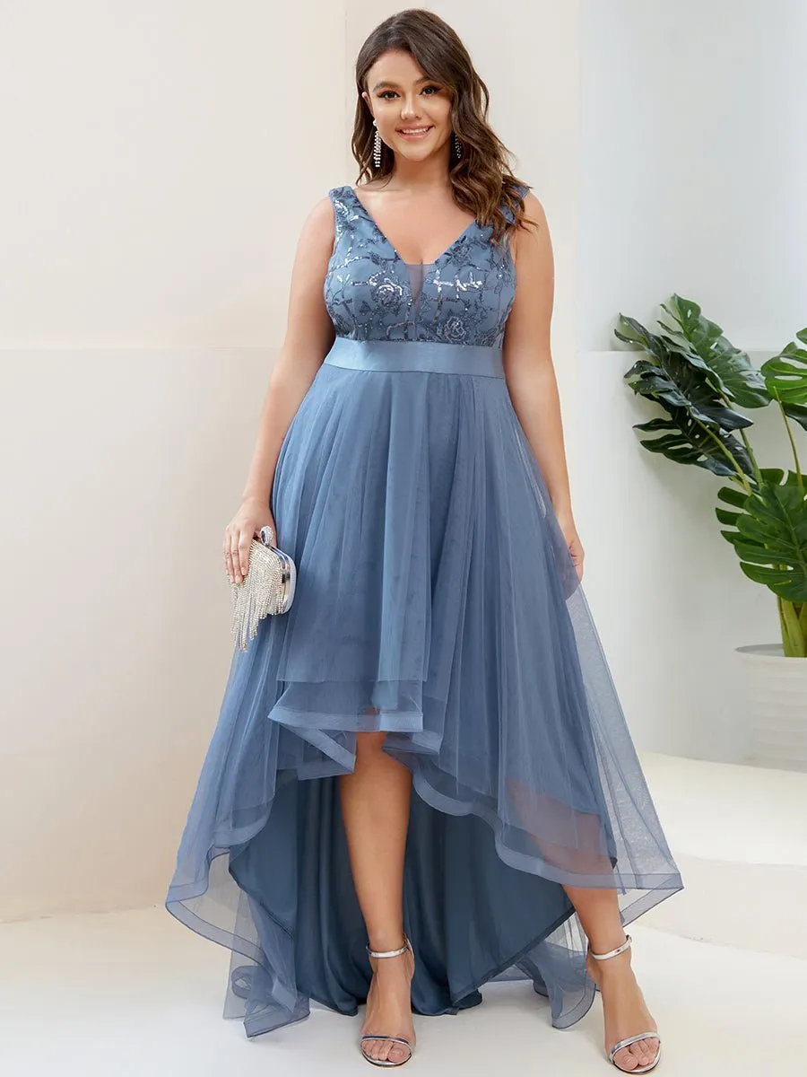 Loretta dusky blue High Low ball dress Express NZ wide