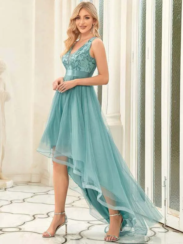 Loretta dusky blue High Low ball dress Express NZ wide