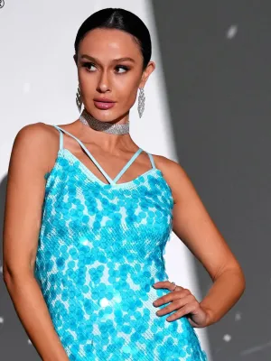 Luciana – Elegant Women’s Spaghetti Strap Backless Mini Dress
