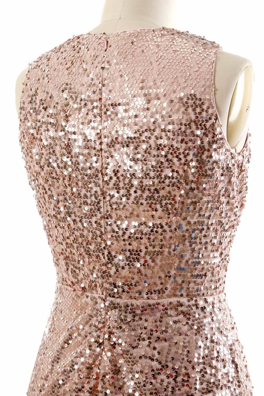 MACloth Elegant Sequin Long Bridesmaid Dress Simple Prom Gown Evening Gown