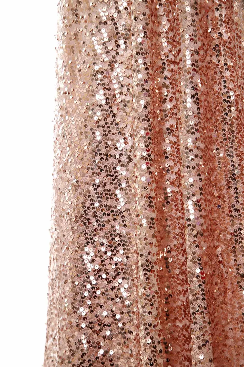 MACloth Elegant Sequin Long Bridesmaid Dress Simple Prom Gown Evening Gown