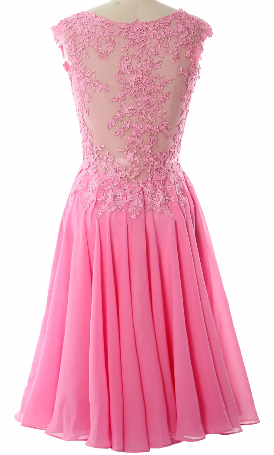 MACloth Gorgeous V Neck Cocktail Dress Short Lace Prom Homecoming Formal Gown