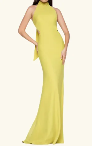 MACloth Mermaid High Neck Long Prom Dress Open Back Formal Evening Gown