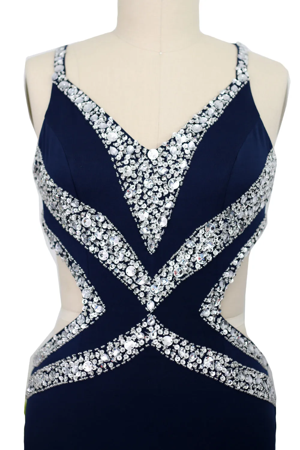 MACloth Women Long V Neck Sexy Mermaid Prom Party Dress Formal Evening Ball Gown