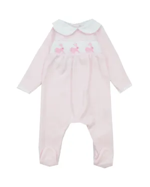 Magnolia Baby Pink Smocked Bunny Footie Sleeper