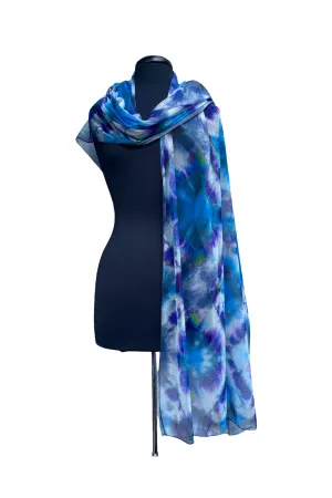 MALI Long and Wide Sheer Print Shawl