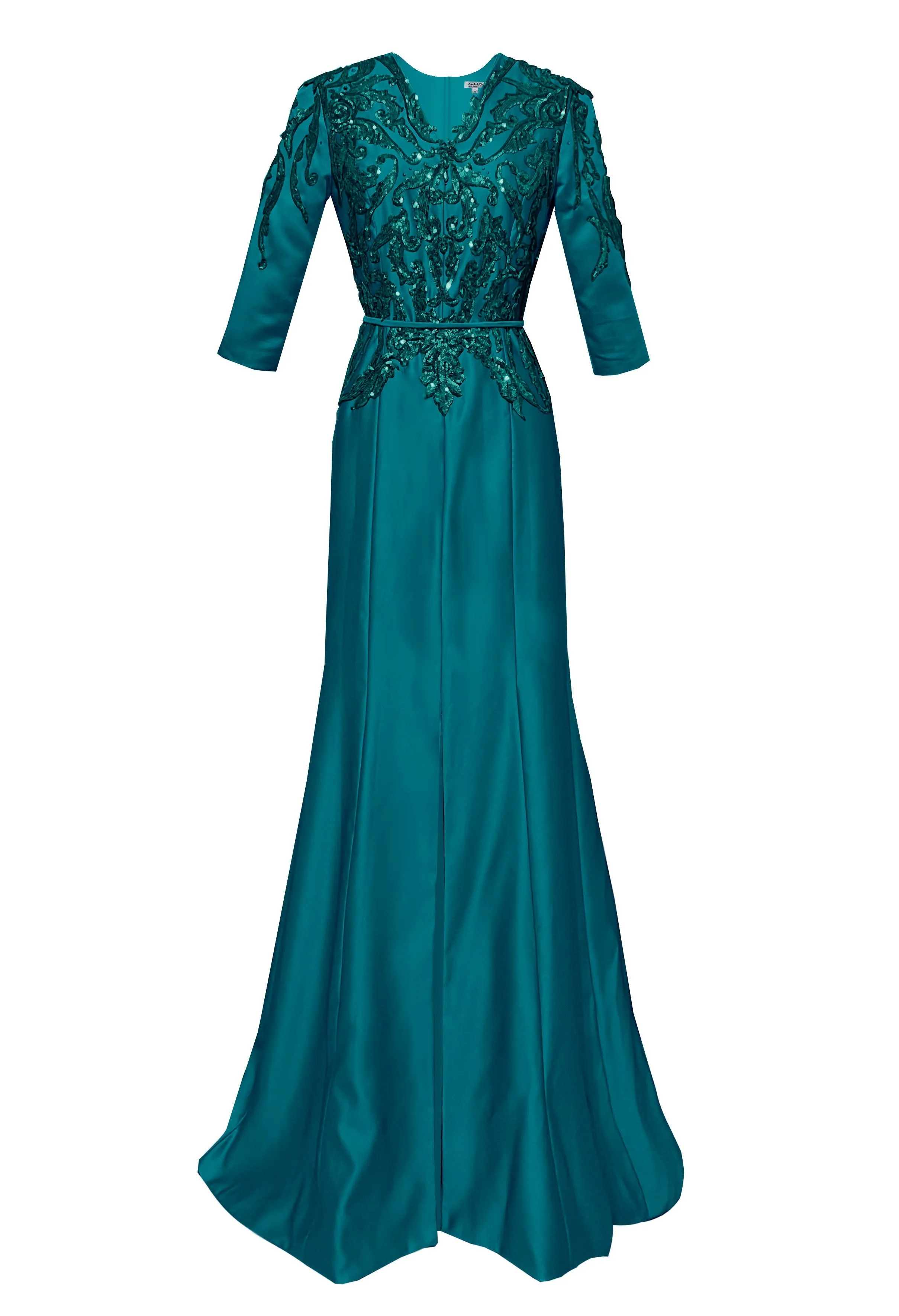 Mandalay Burgundy Formal Gown with Sleeves