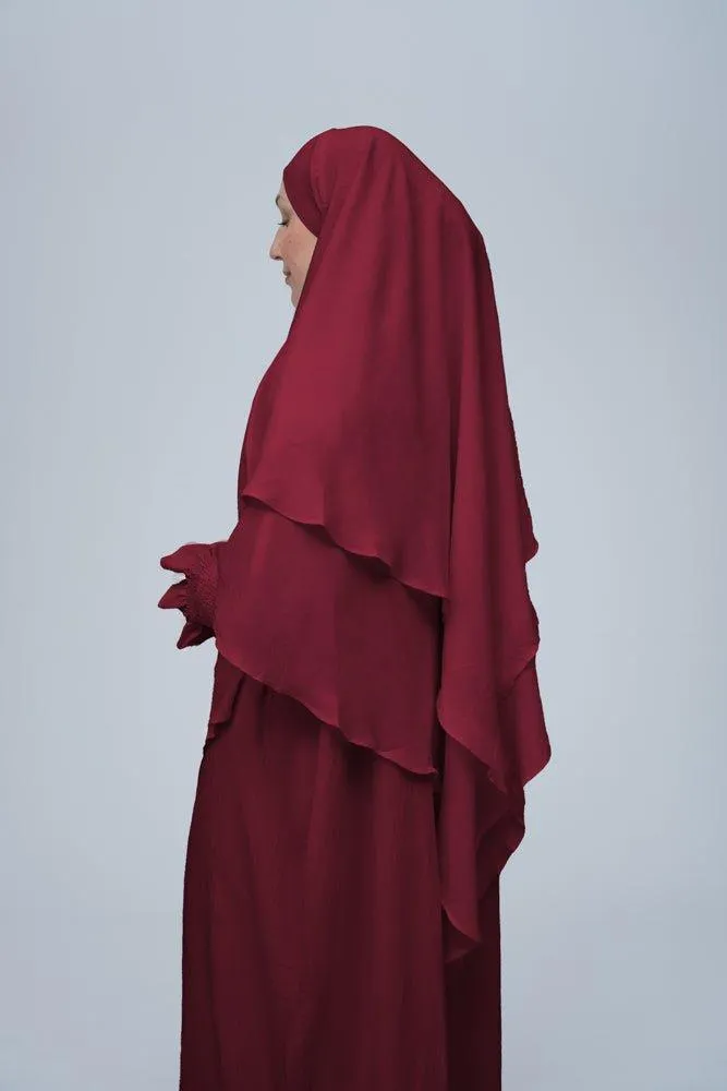 Maroon Pristine prayer gown for Omrah or prayer