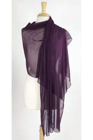 MAXIMA Long And Wide Sheer Shawl Stole Wrap Cover Plum