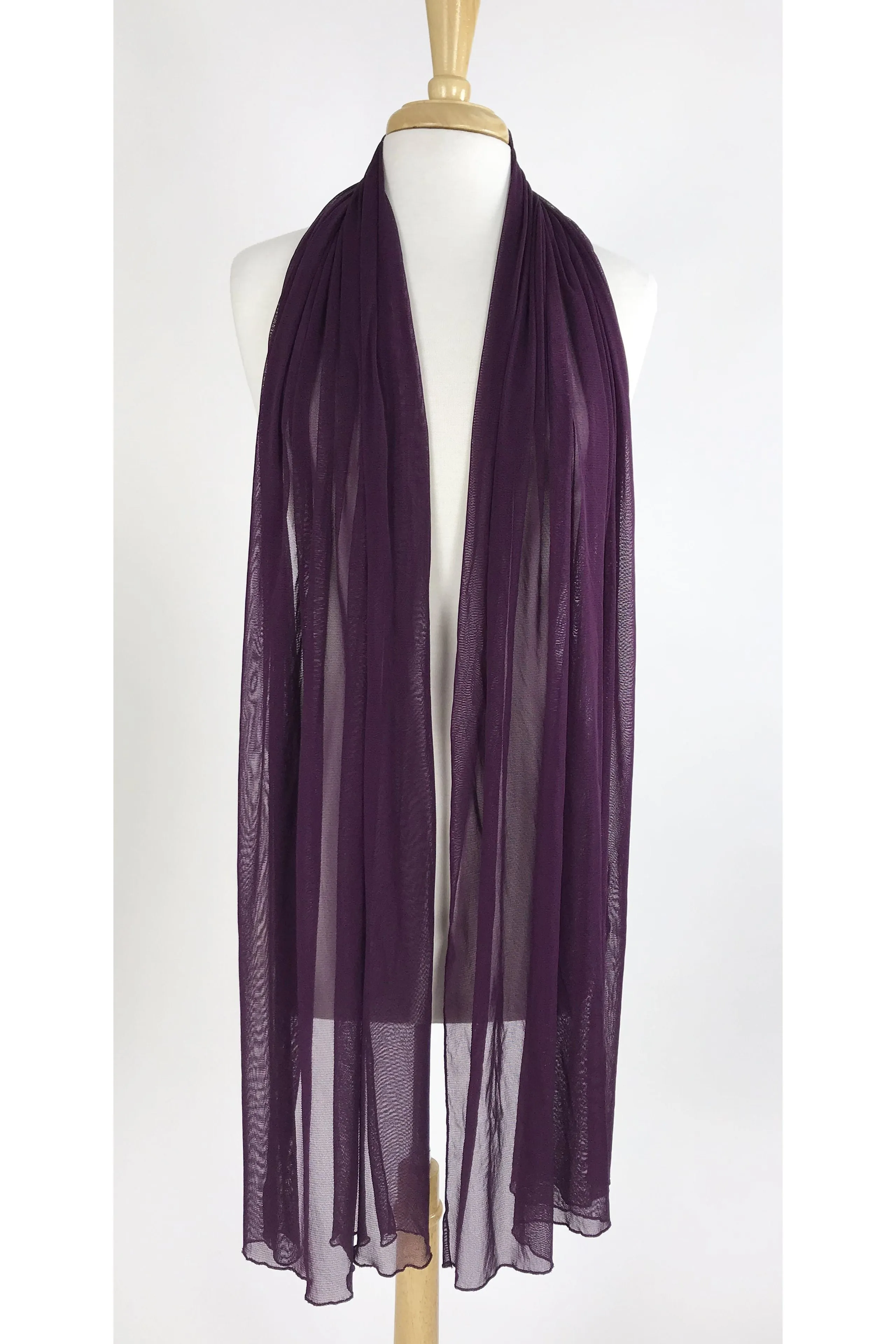 MAXIMA Long And Wide Sheer Shawl Stole Wrap Cover Plum