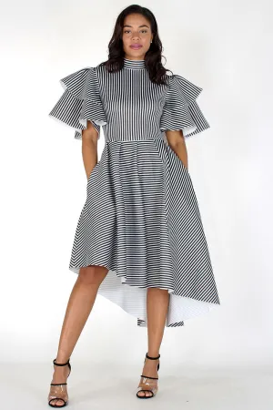 Midi length and flare dress