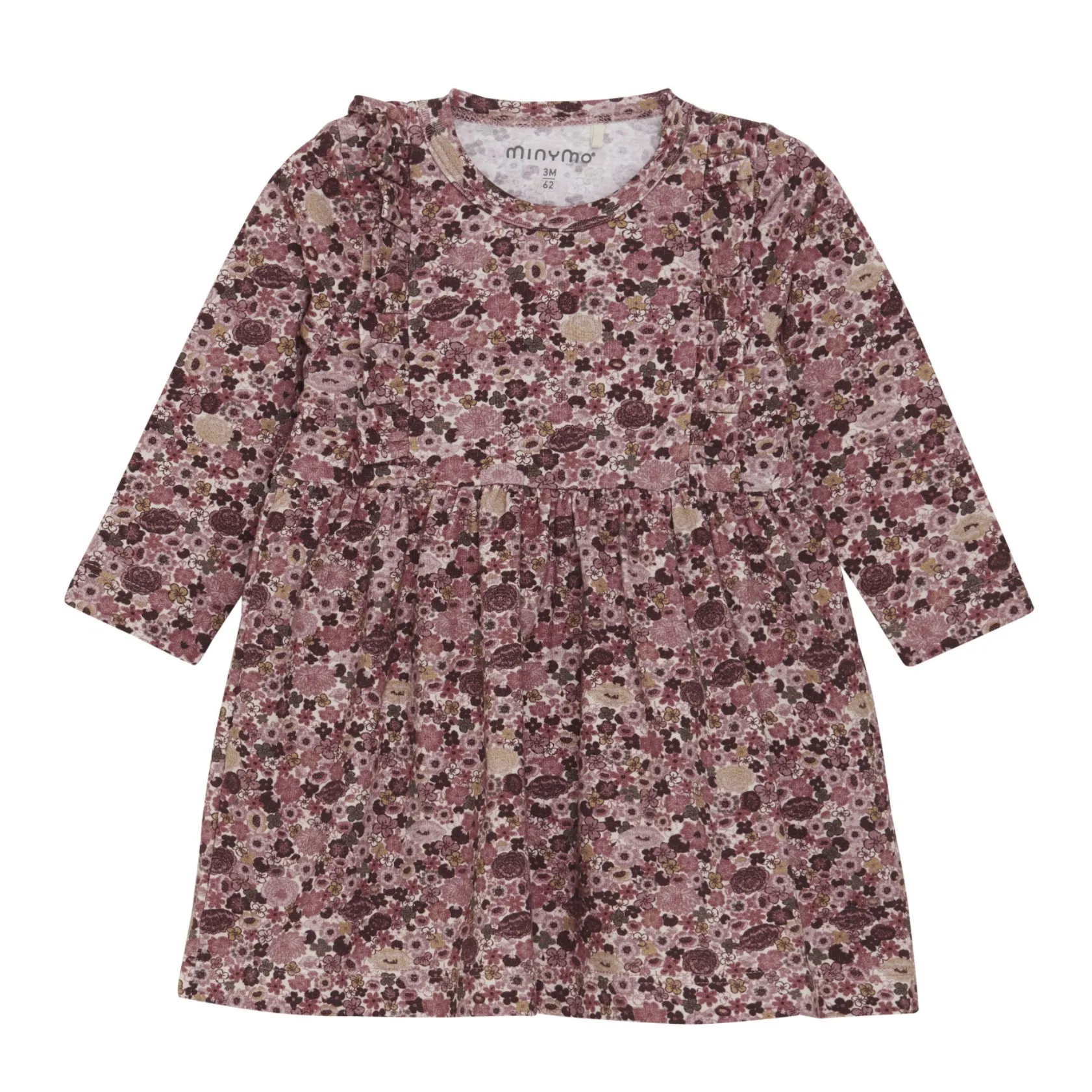 Minymo Long Sleeve Dress-Dusty Pink