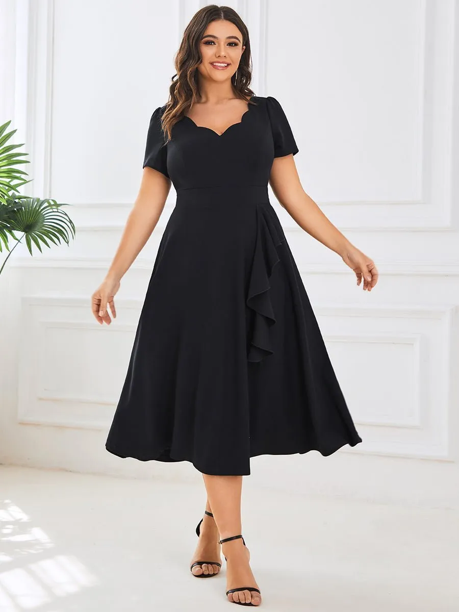 Miranda classic tea length mother of the bride dress in Navy Express NZ wide