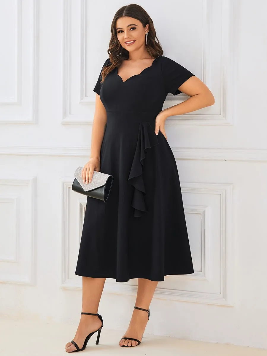 Miranda classic tea length mother of the bride dress in Navy Express NZ wide