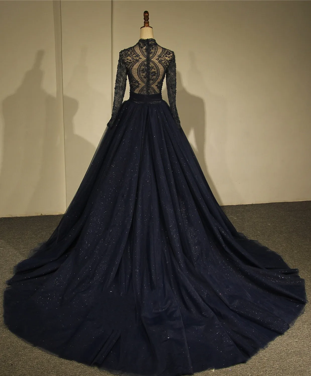 Modest Luxury Long Sleeve Lace Colorful Wedding Dress