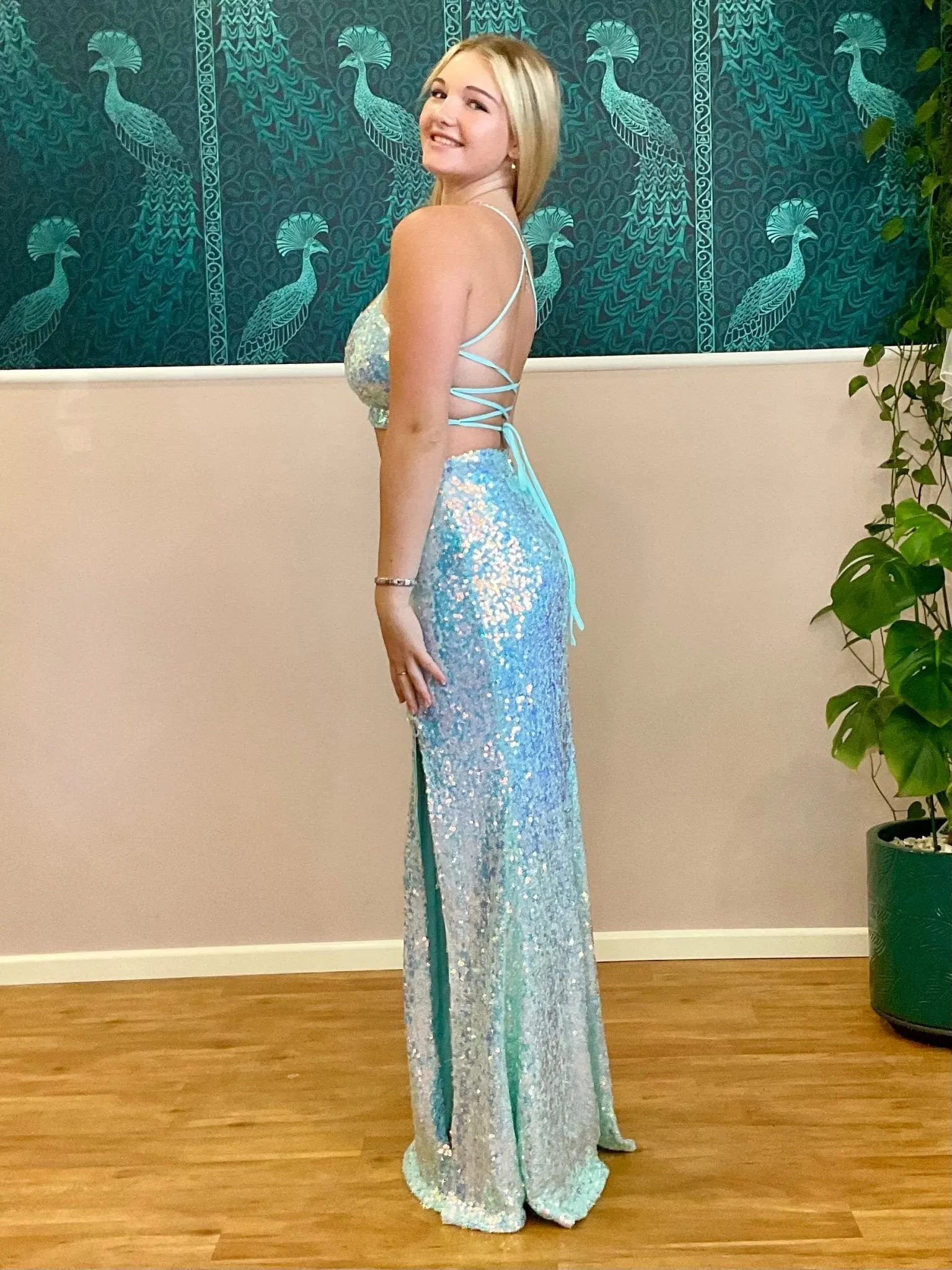 Monalisa mermaid sequin 2 piece ball gown Express NZ wide